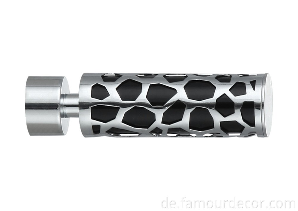 Silver Trim Head Hardware Curtain Rod